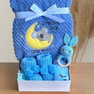 Baby Gift Box, Baby Shower Gift, Baby Boy Blue Gift Set, Pregnancy Gift for Mom